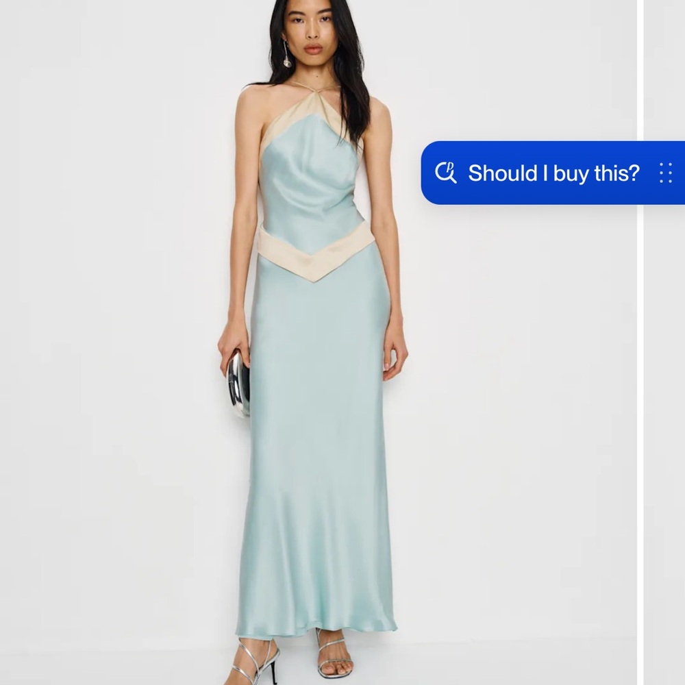 Elegant Blue Satin Dress